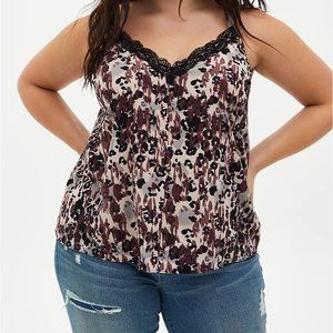 Torrid Leopard & Black Lace Button Cami